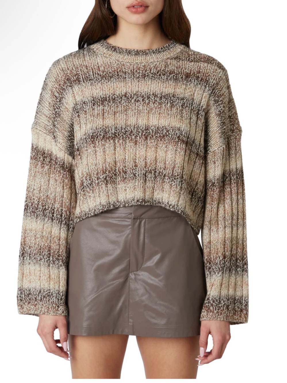 NWT NIA Khadija Sweater Latte Brown Size Medium Wool Blend